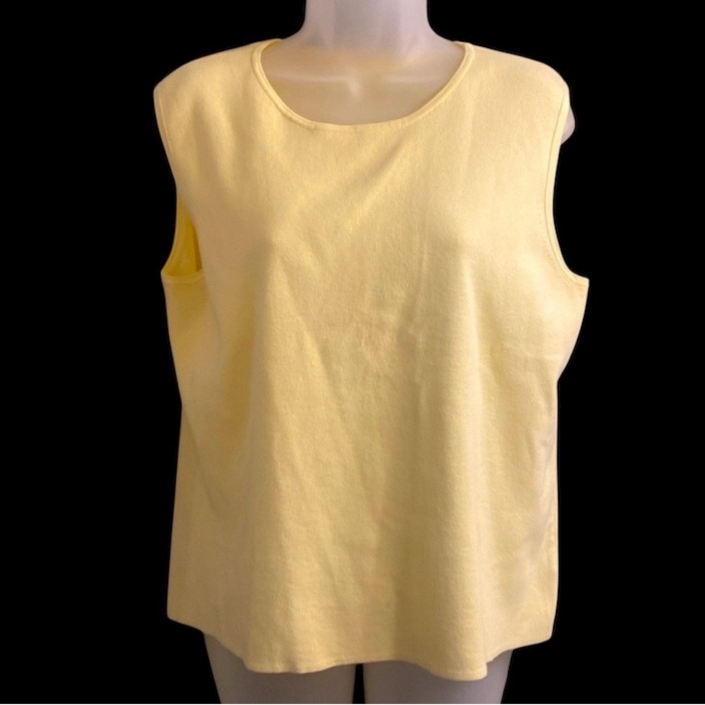 FINAL SALE 
Designers Original Women’s Elegant Butter Yellow Sleeveless Top